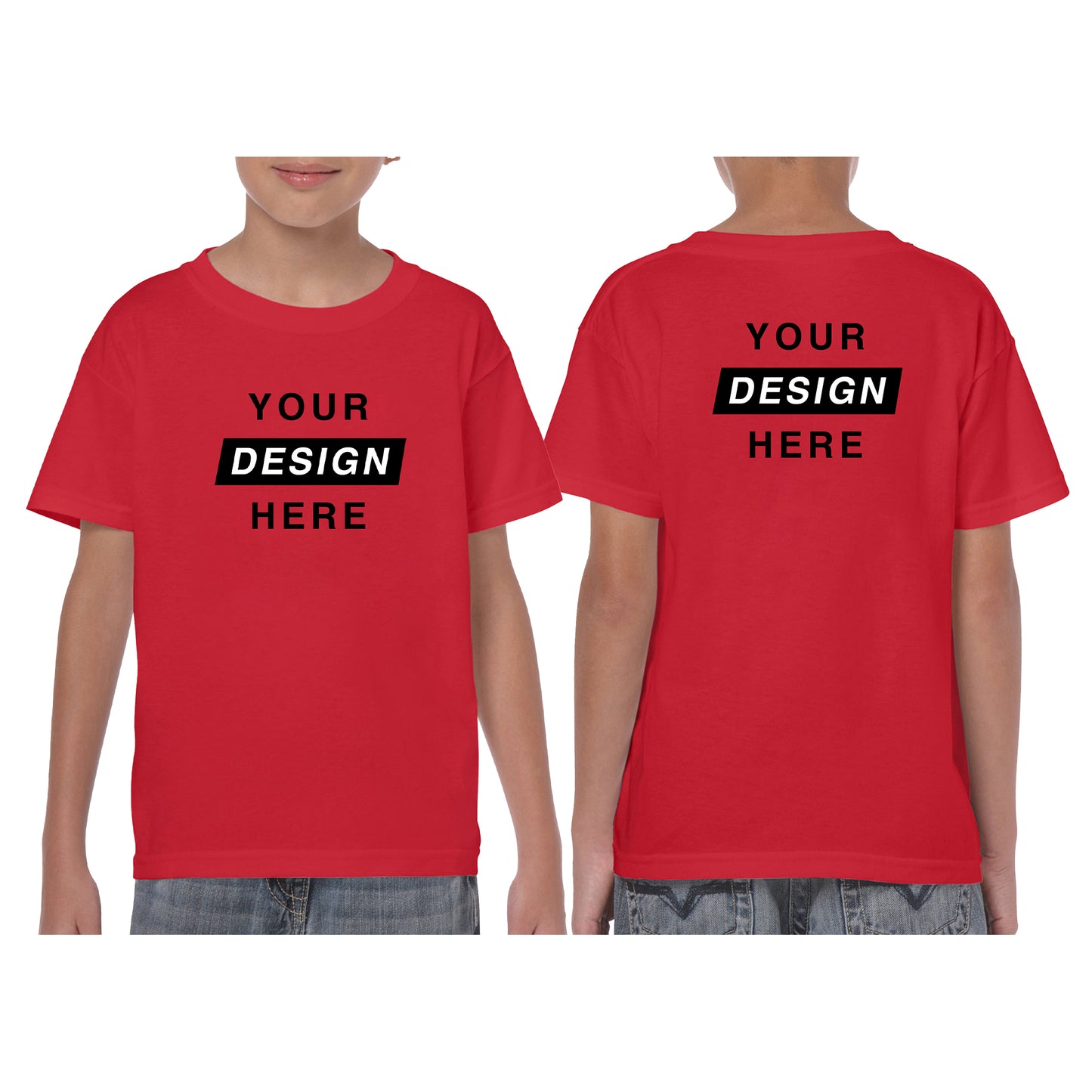 Kid's T-Shirt - front and back design - red