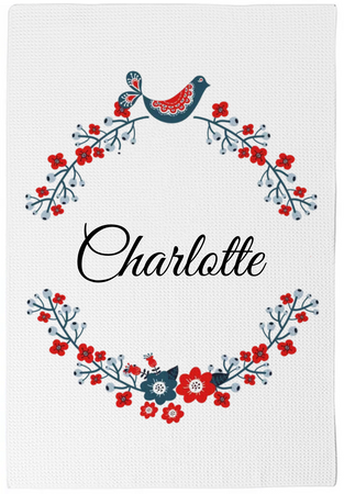 Tea Towel - Floral Script