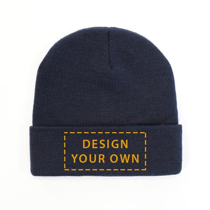 Customisable Beanie - cuffed type in blue colour