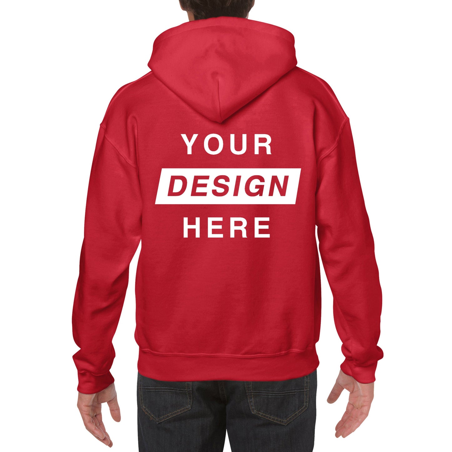 Custom Red Hoodie which can be personalised with Back design