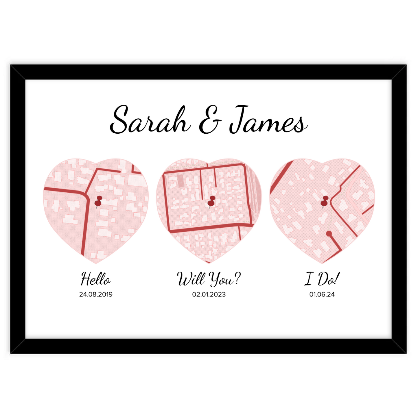 Custom Street Map - Hello - Will You - I Do