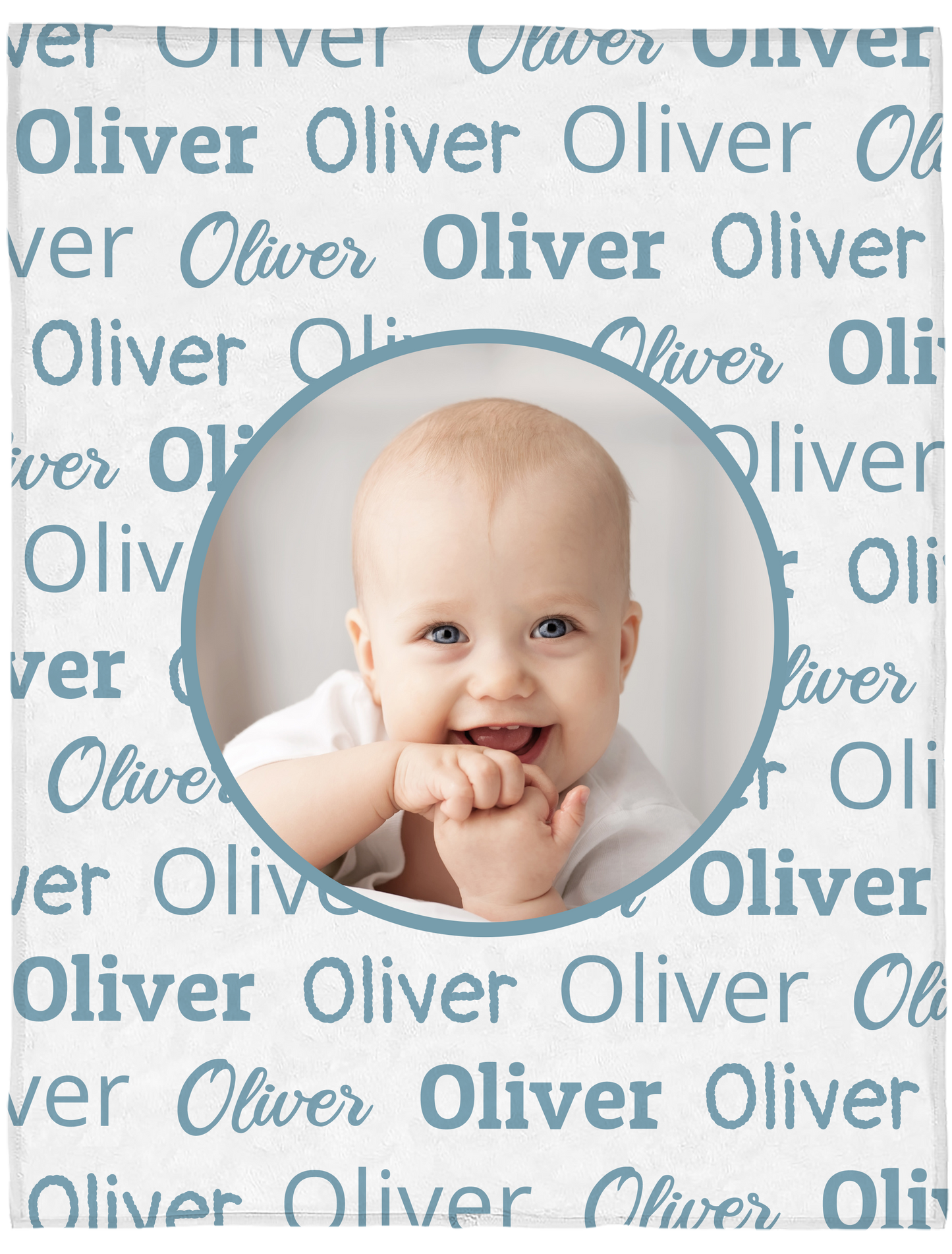Baby Blanket personalised with Baby Name and Image