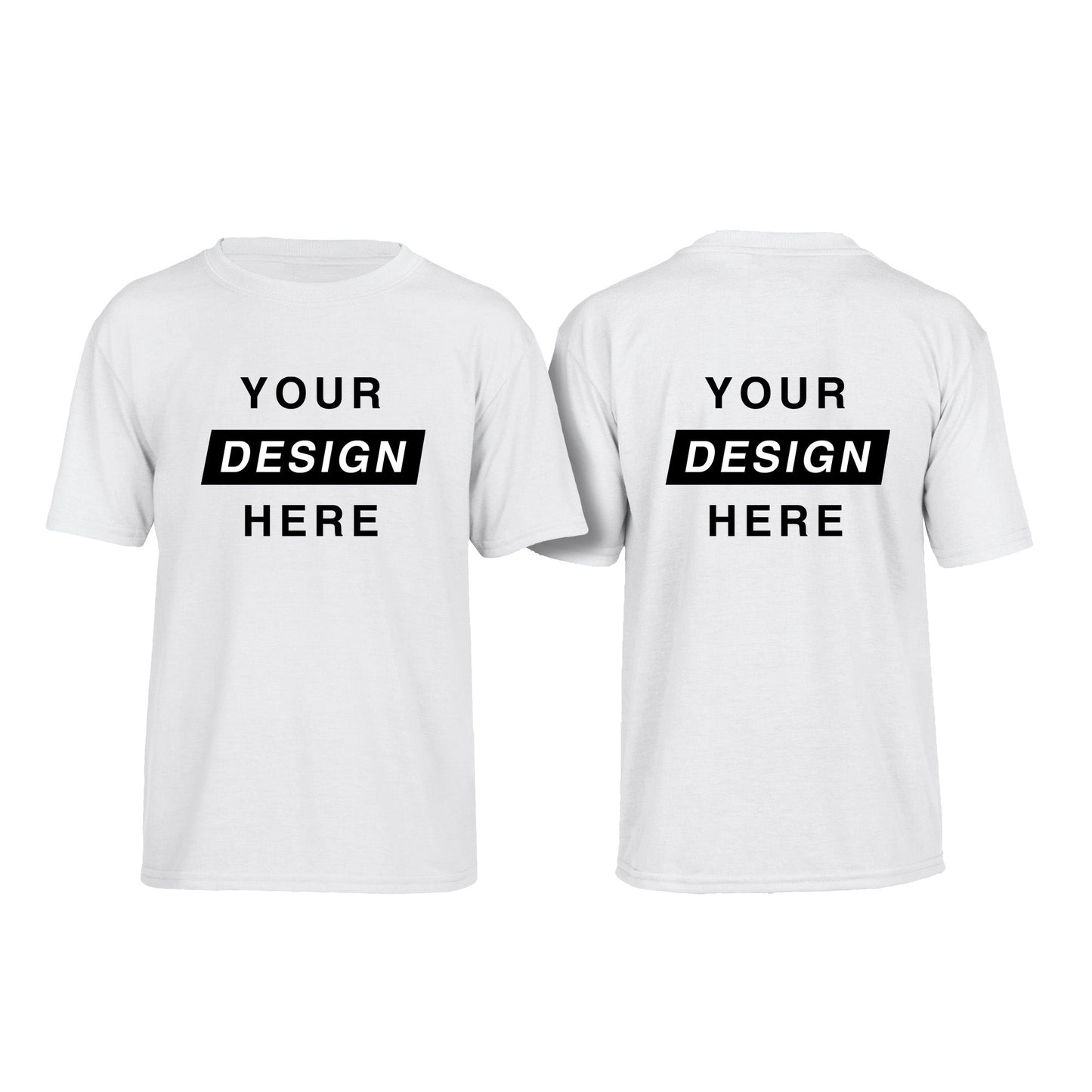 Customisable T-Shirts for kids. Front and Back printing