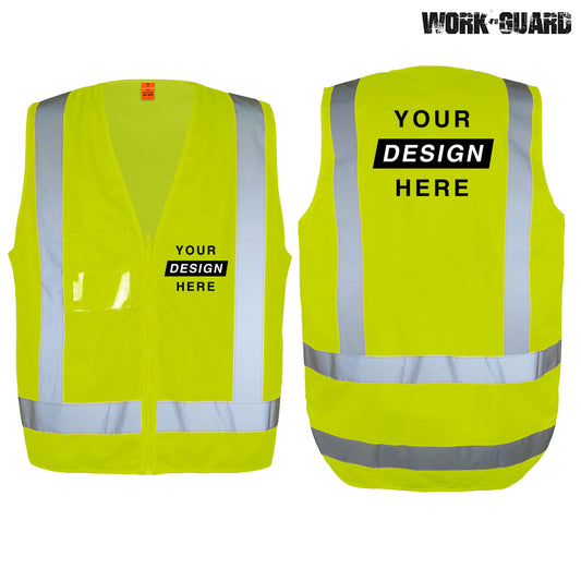 Safety Vest in Yellow that can be personalised on front and back