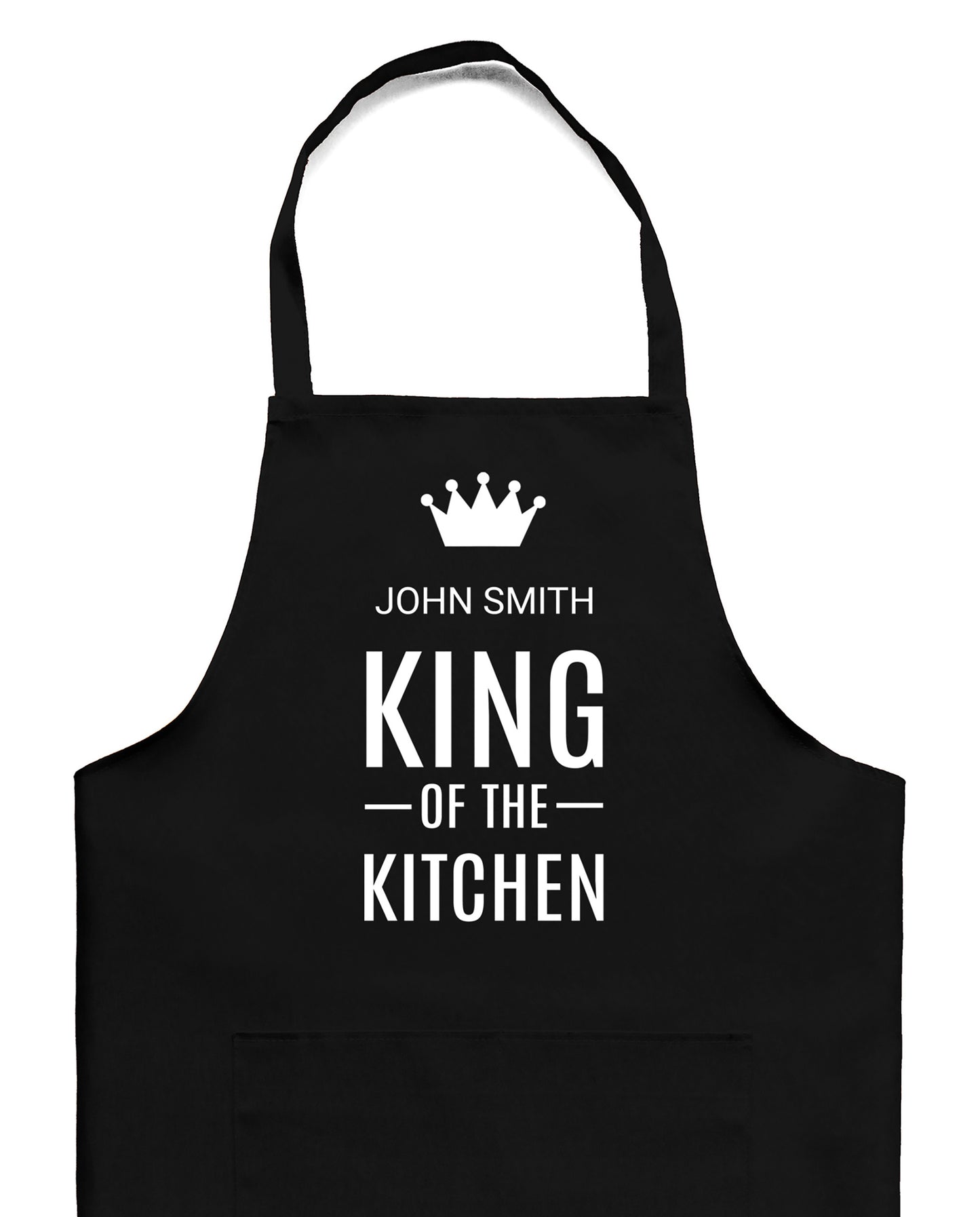 Custom Aprons with kingofthekitchen design -apron black