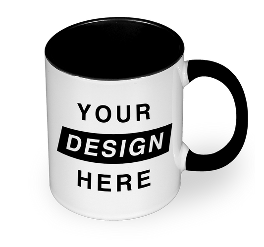Black Custom Colour Mug with Design Your Design Here