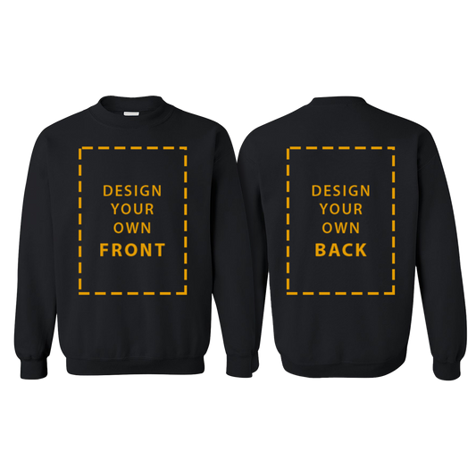 Design Your Own Sweatshirt and Apparel -Front-Back-Black
