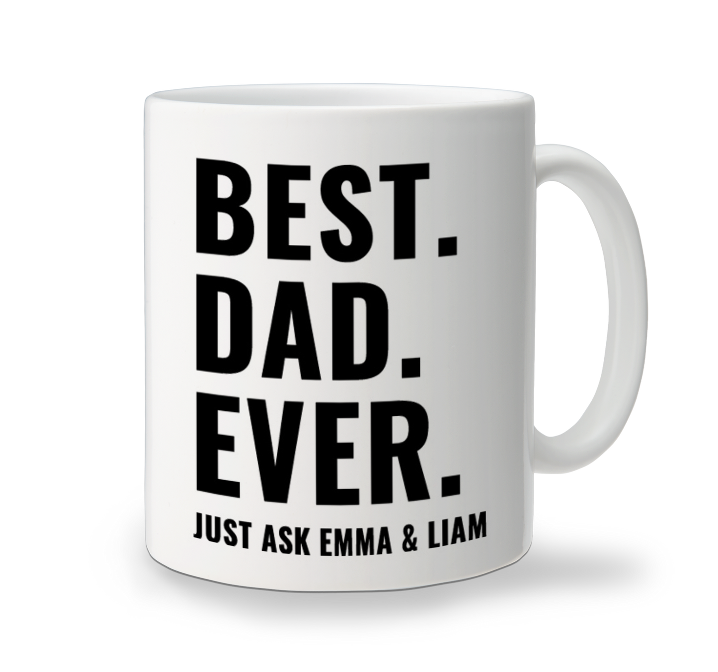 Personalised Best Dad Ever ceramic mug for Father's Day