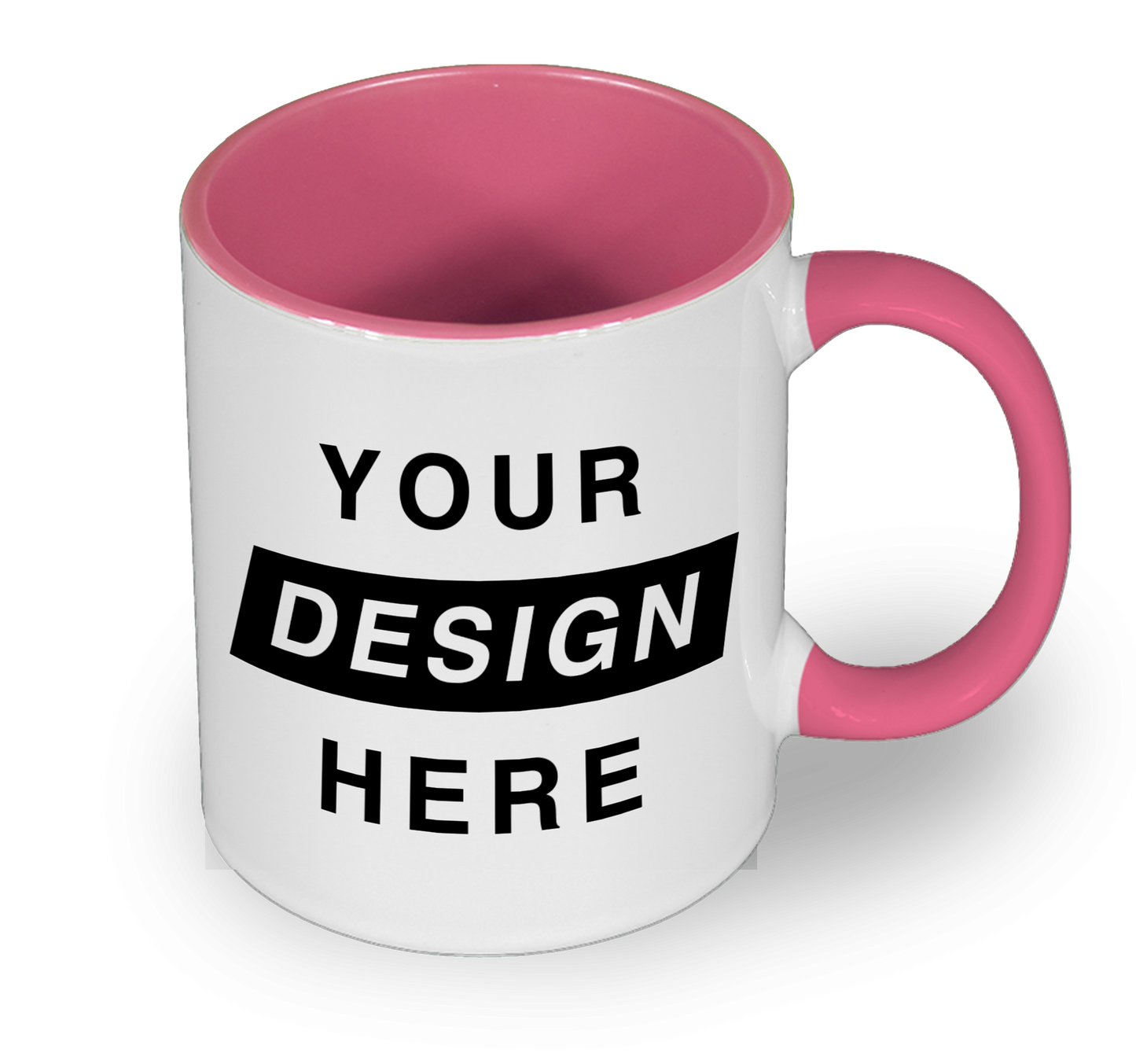 Pink Colour Mug personalised with Design Your Own
