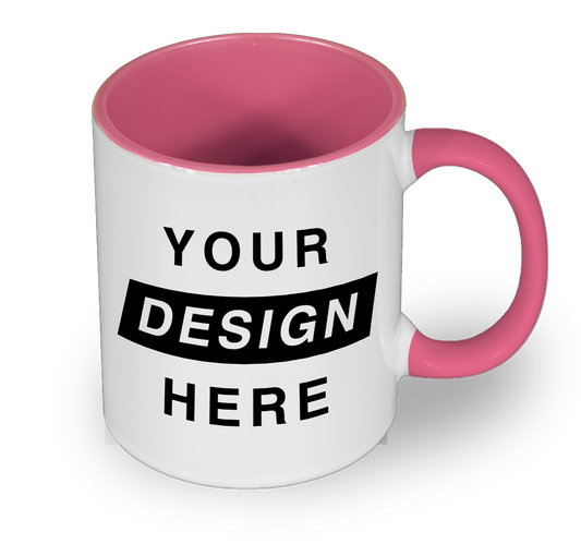 Pink Colour Mug personalised with Design Your Own
