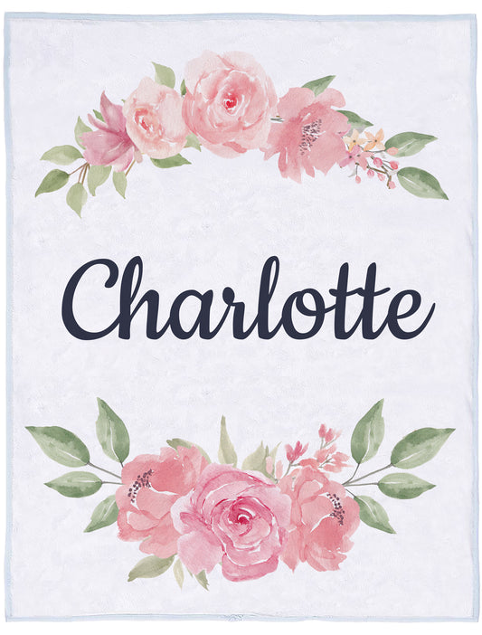 Floral name design for blanket