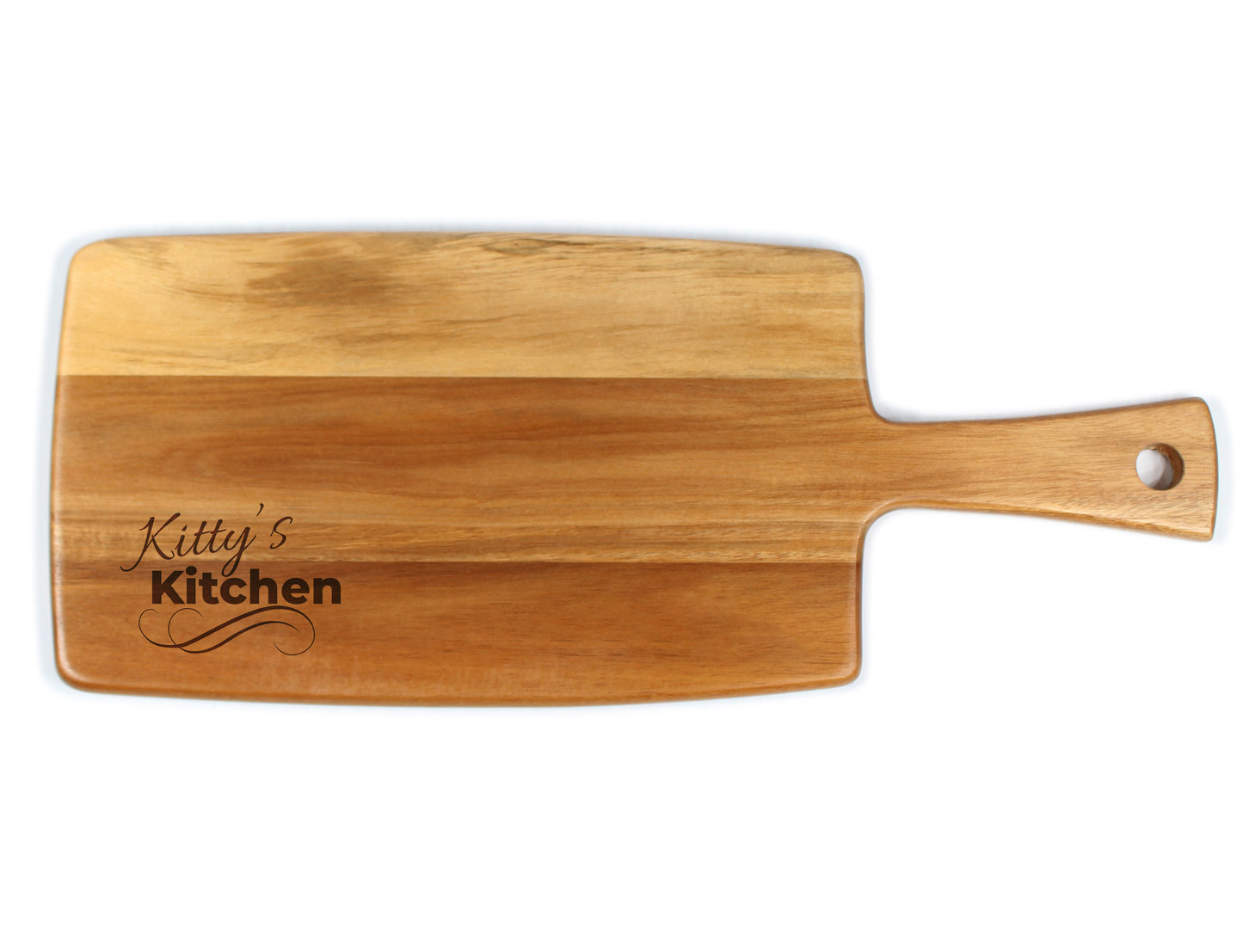 Customised cheese board engraved with 'My Kitchen' design