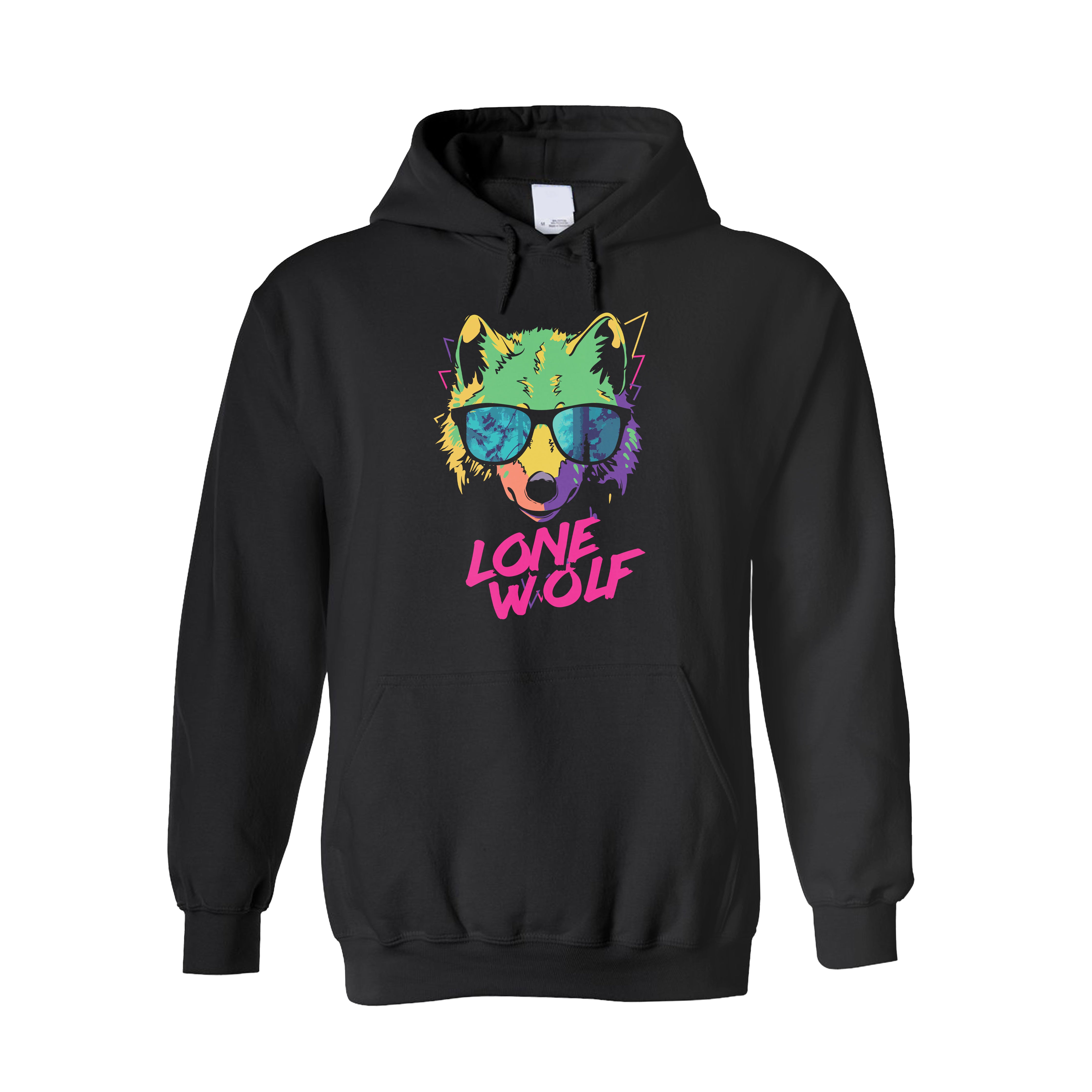 Custom Hoodie Neon Lone Wolf