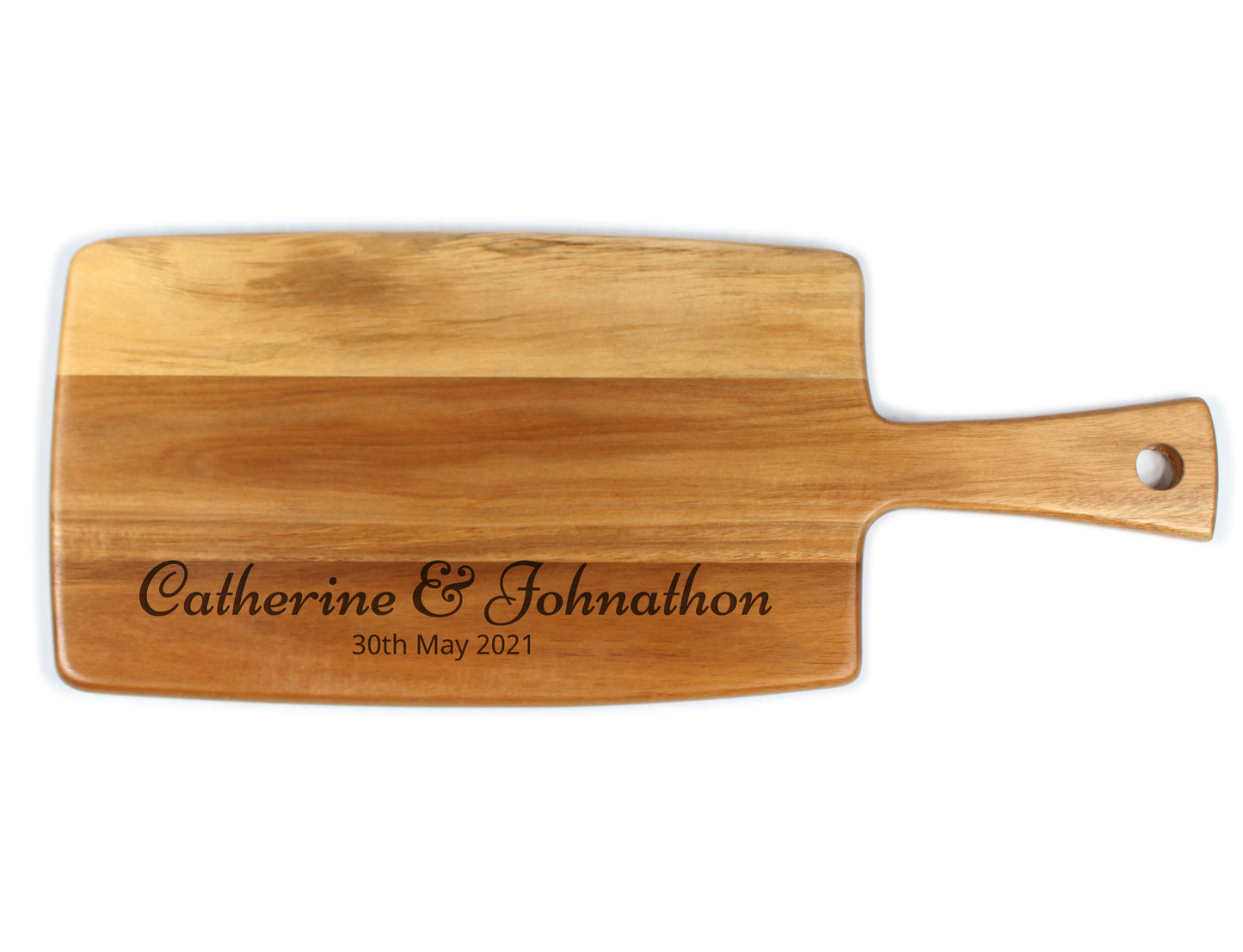 Name engraved cheese board - unique custom gift - Couple name and wedding day