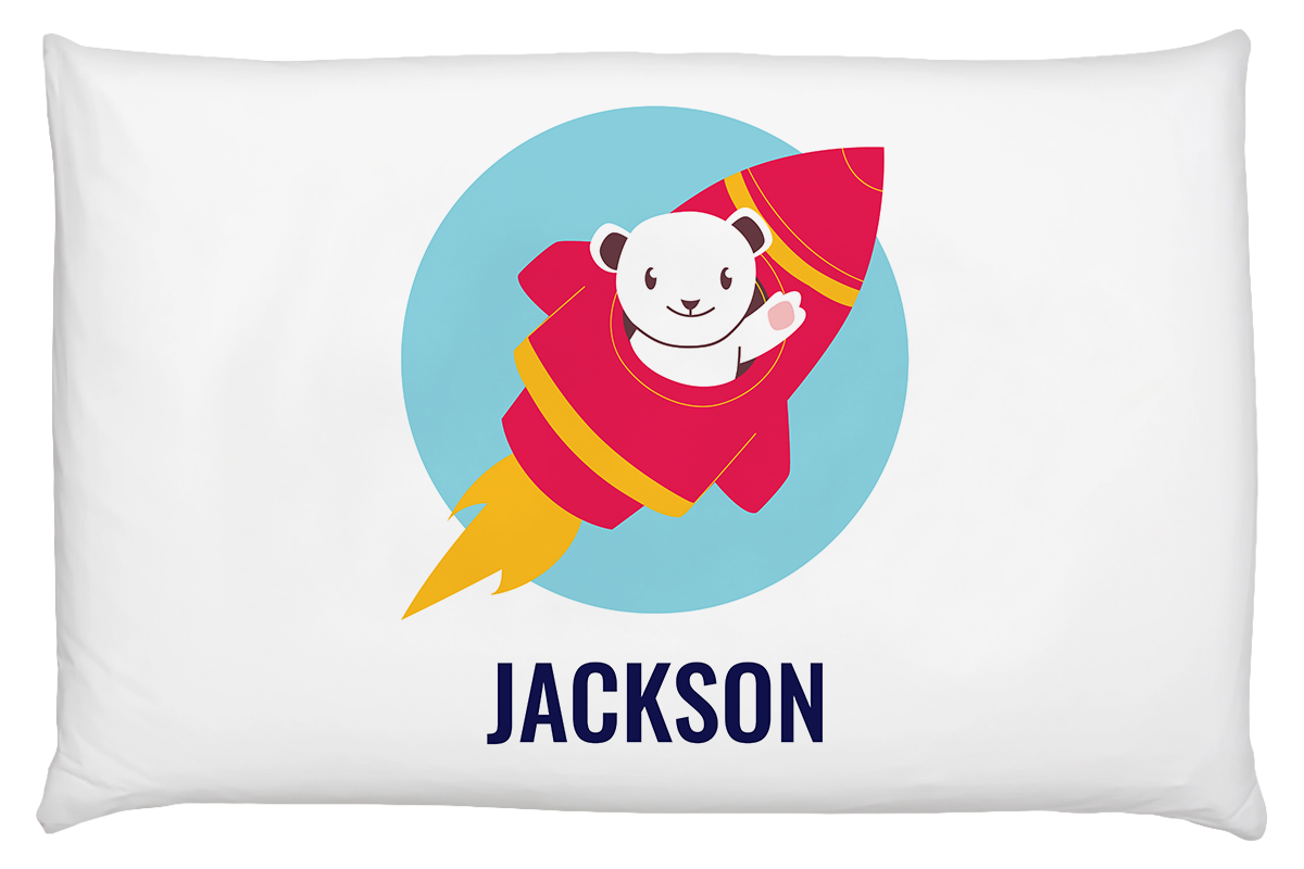 Rocket Name Personalised Pillow Case