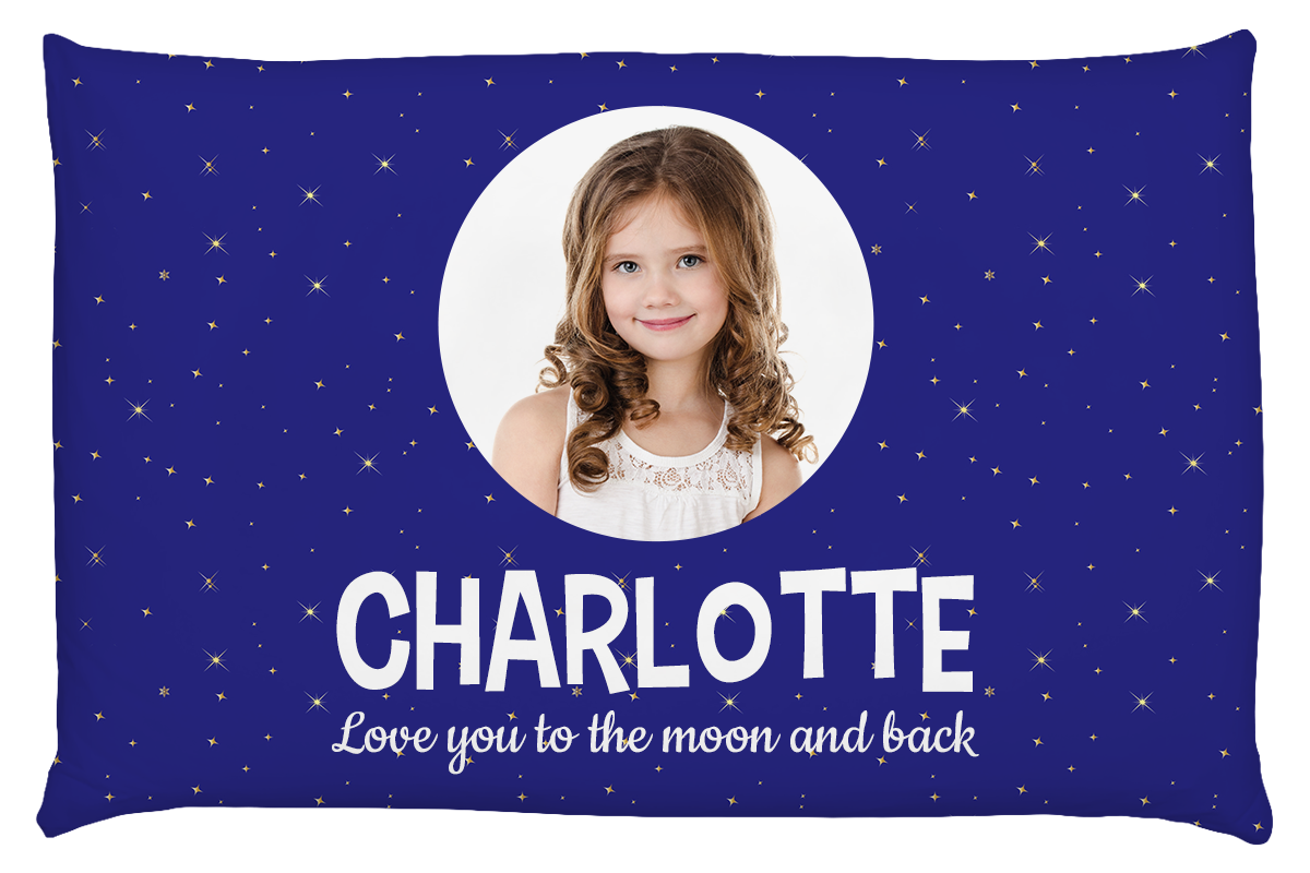 Moon-Back Photo Custom Pillow Case