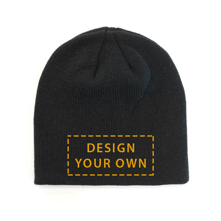 Custom Beanie - Design Your Own - Skull Cap - Black