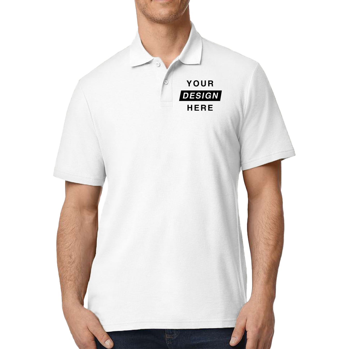 Custom Polo Shirts - mens with print on front