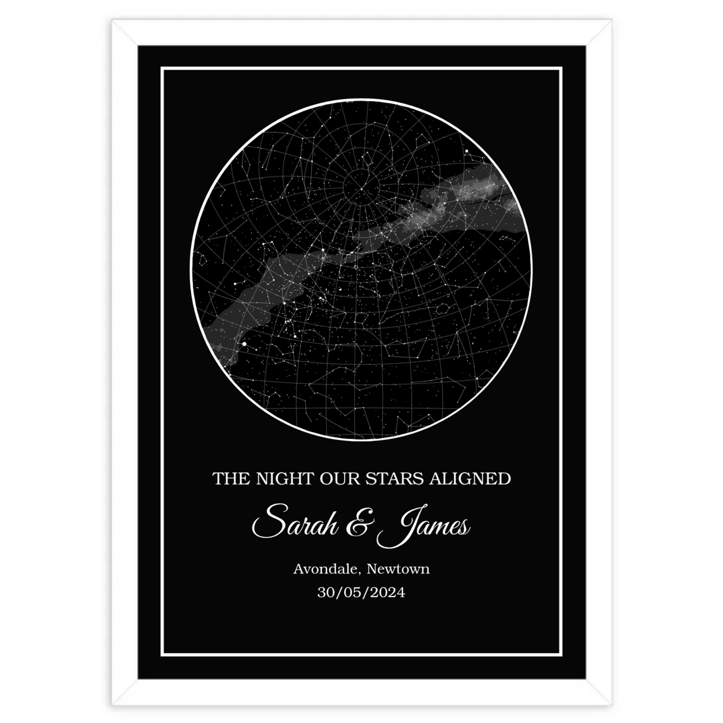 Custom Star Map with Black Board