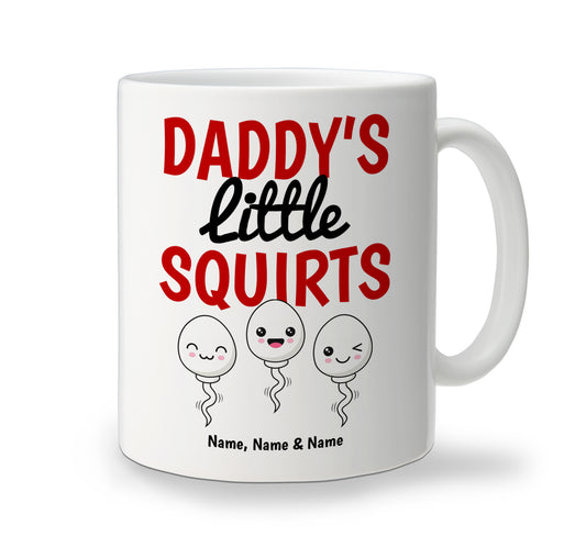White ceramic Daddy's Little Squirts mug for Father's Day