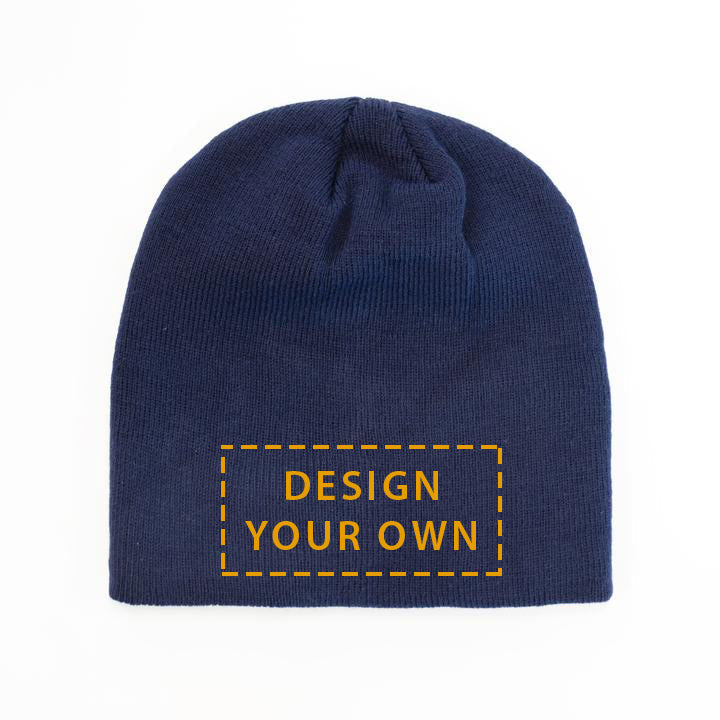 Custom Beanie - Design Your Own - Skull Cap - Blue