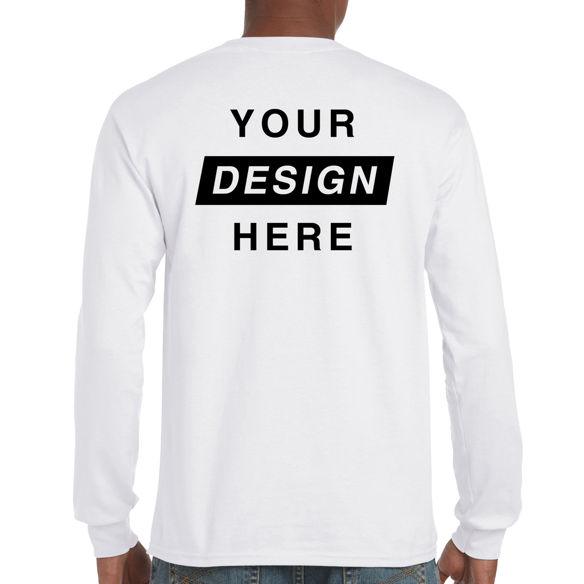 Back Print Custom Long Sleeve T-Shirt | Personalised Design