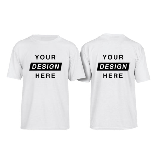 Customisable T-Shirts for kids.  Front and Back printing