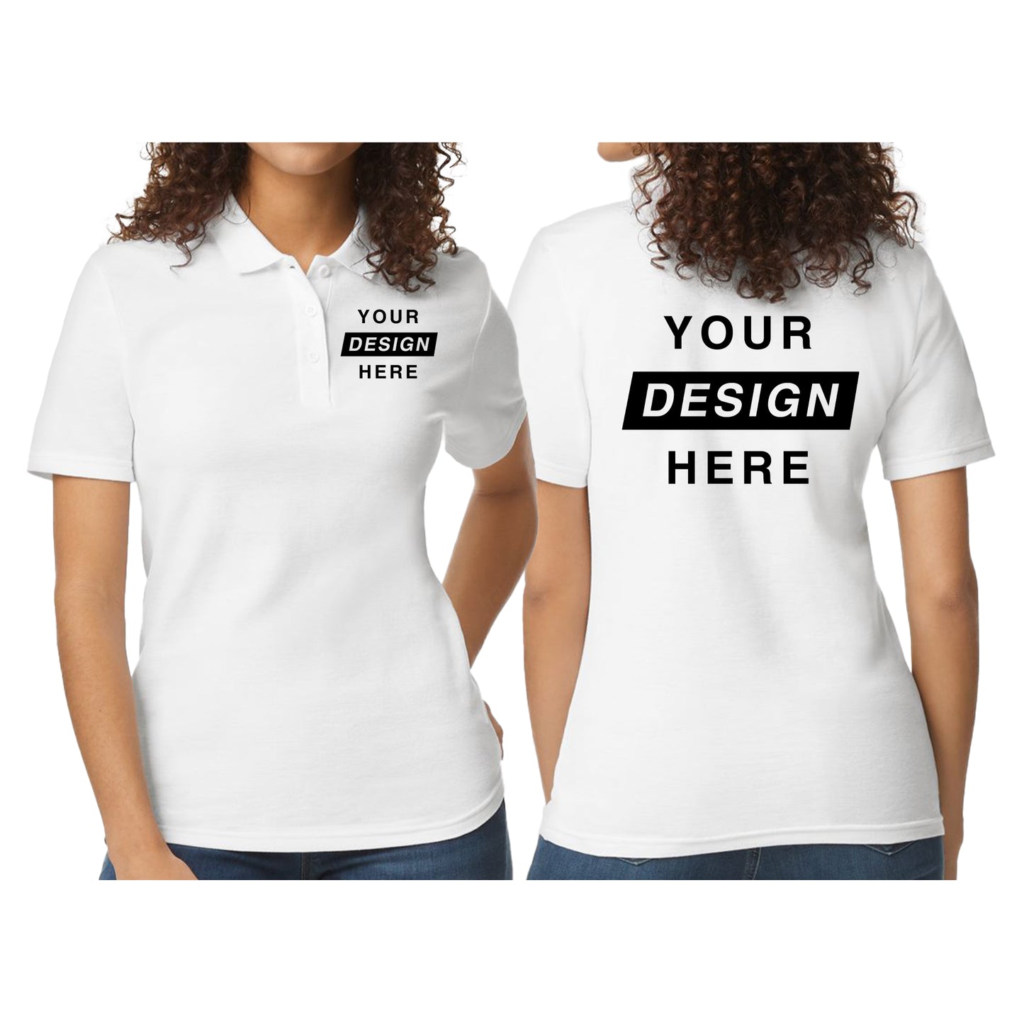 Womens Polo Shirt - Design Your Own - Front & Back