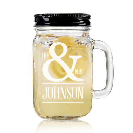 Mason Jar - Mr & Mrs Symbol