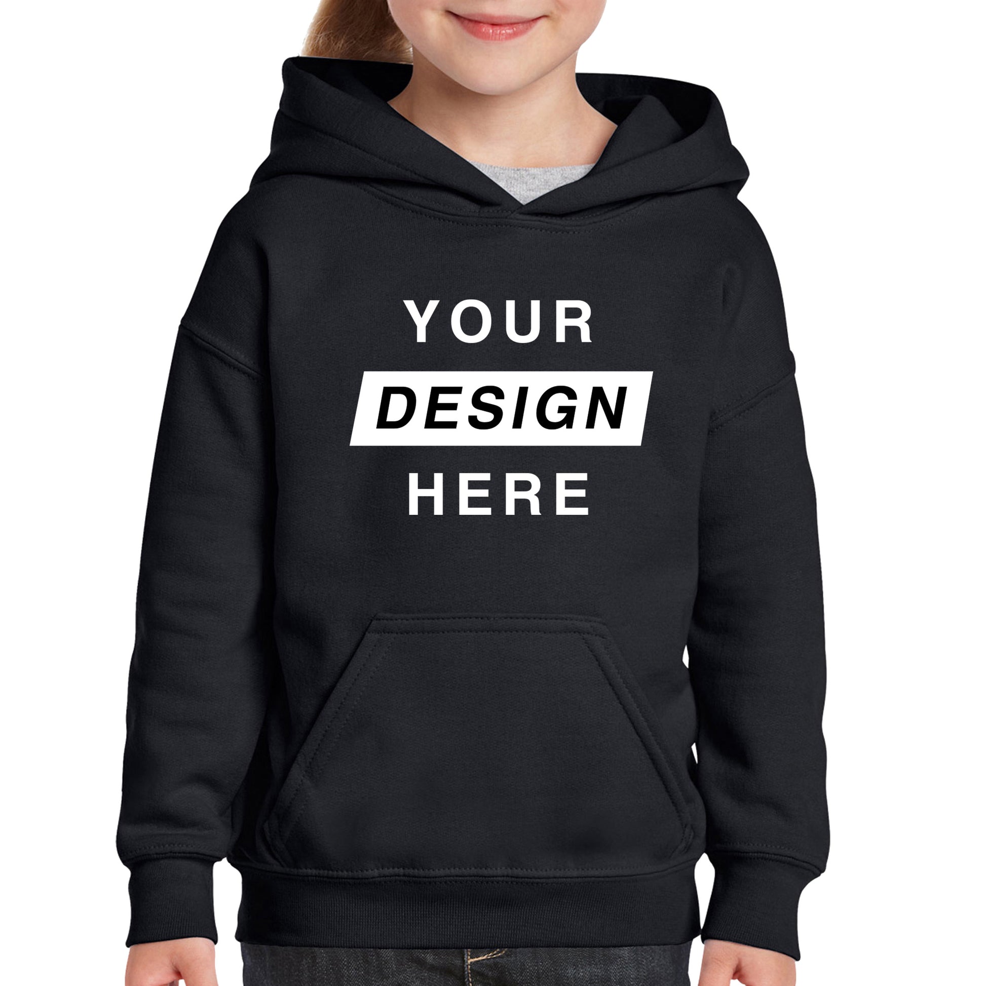 Children Hoodies in black with front logo