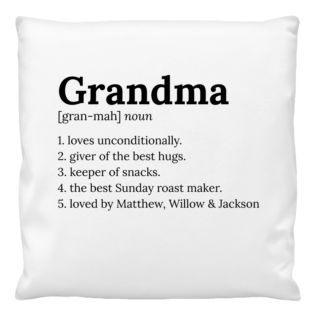 Cushion Cover - Definitions - Grandma