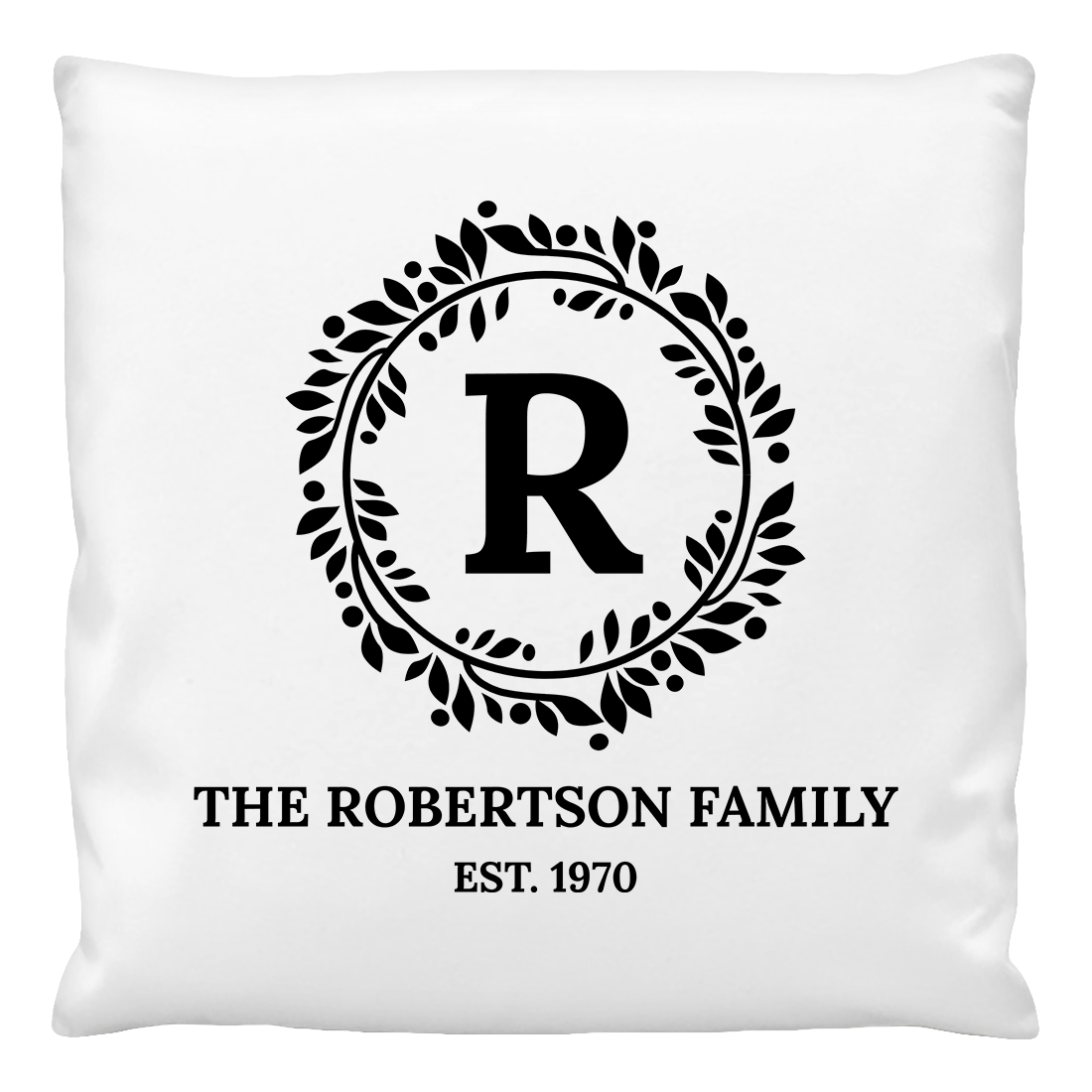 Cushion Cover - Wreath Monogram