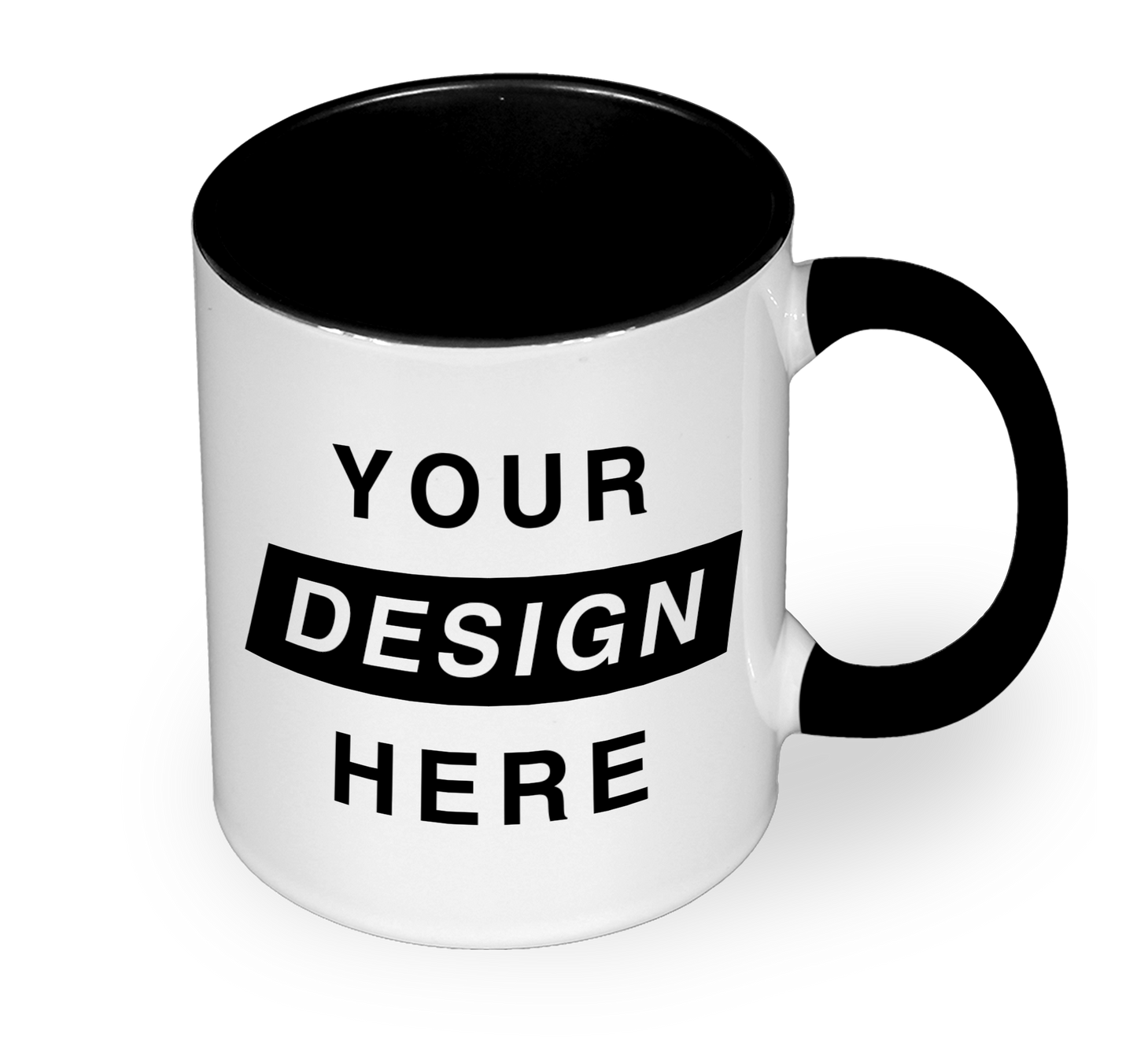 Black Custom Colour Mug with Design Your Design Here
