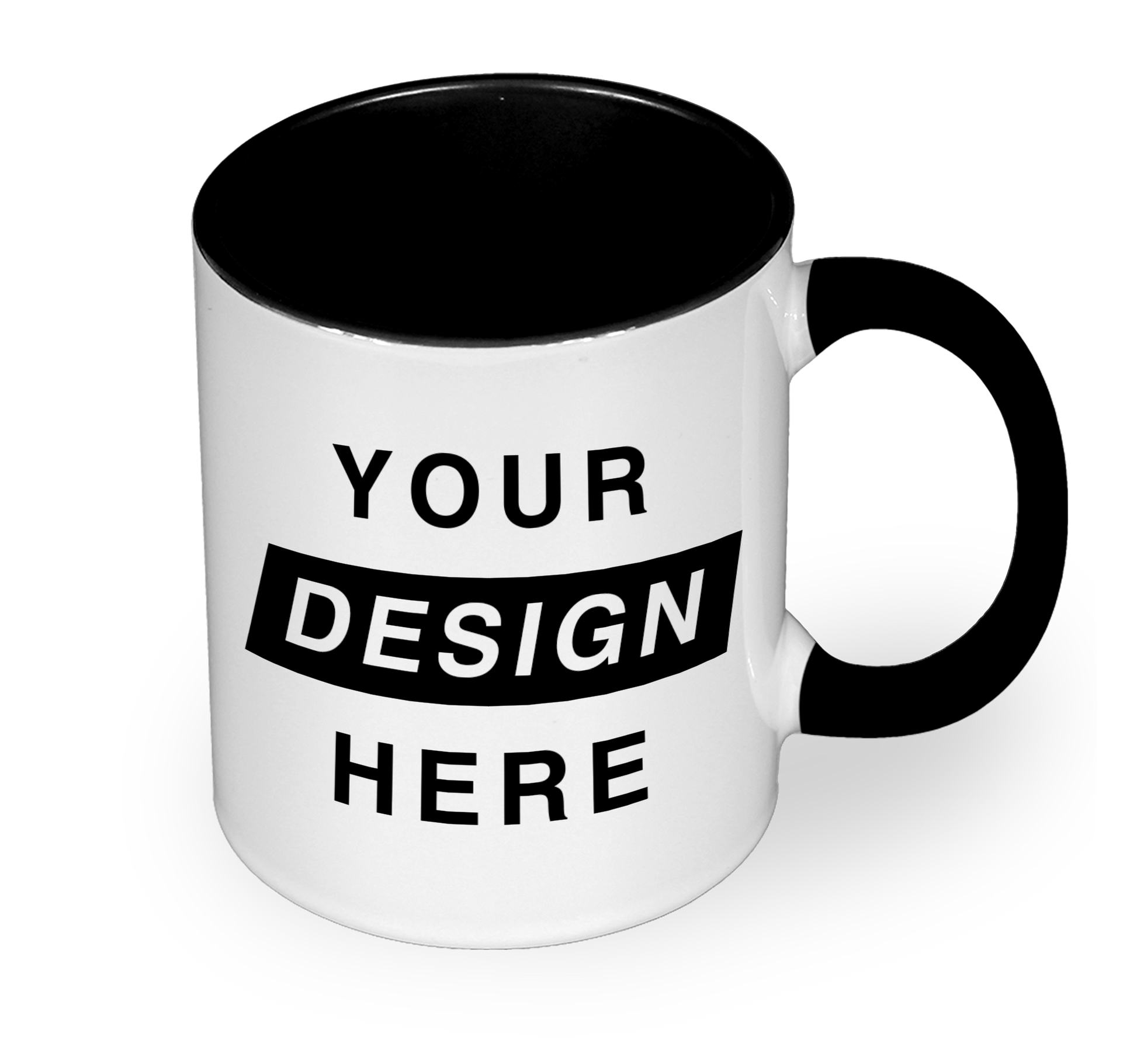 Black Custom Colour Mug with Design Your Design Here