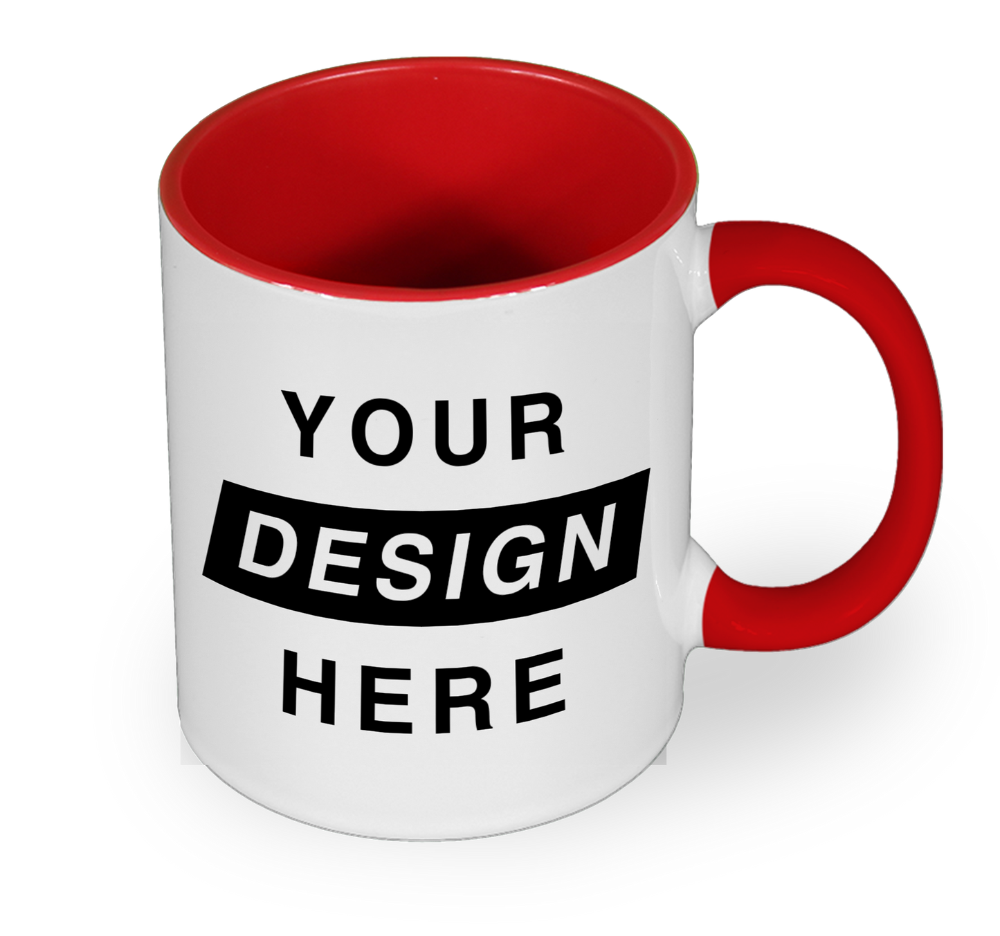 Colour Mug with Red handle and Your Design here design
