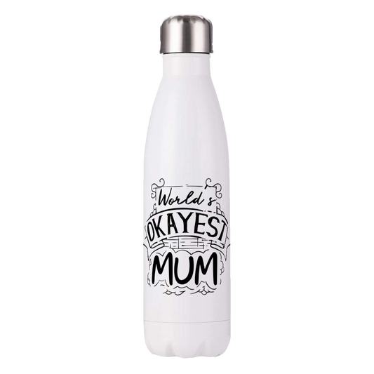 Custom Water Bottle with Worlds okayest mom design