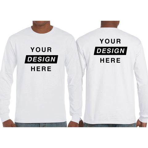 Unisex Long Sleeve T-Shirt - Design Your Own - Front & Back