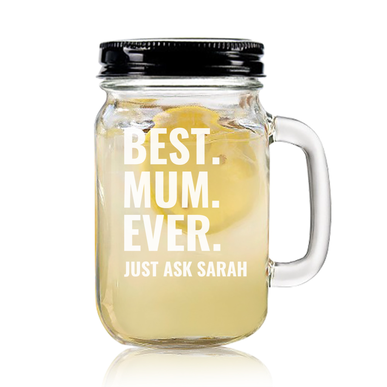 Personalised Mason Jars with Best Mum Ever design