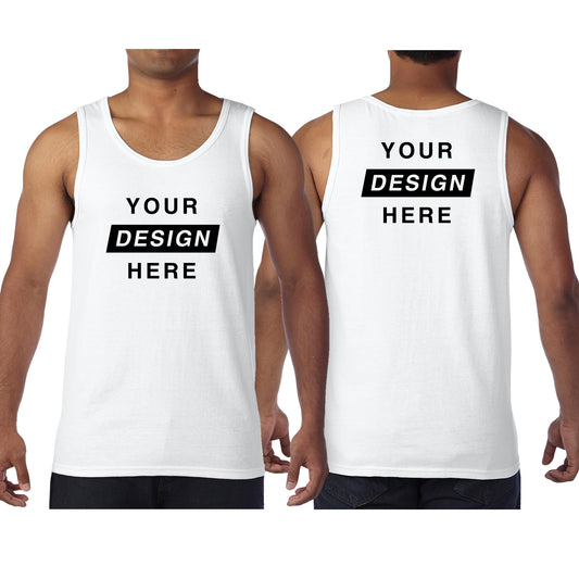 Personalised Running Singlet White Front and Back Personalisation