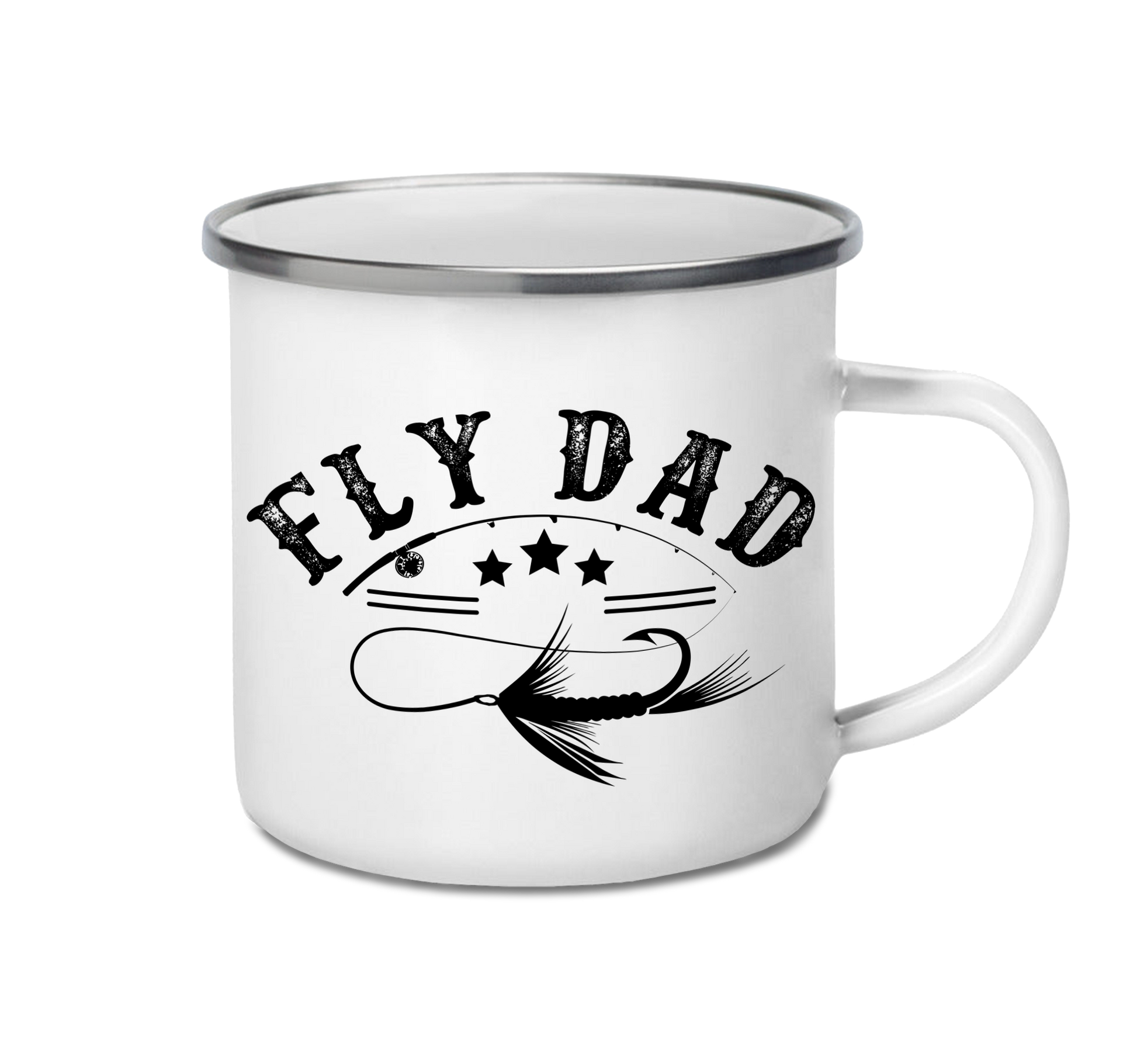 Personalised enamel camping mug – Fly Dad design