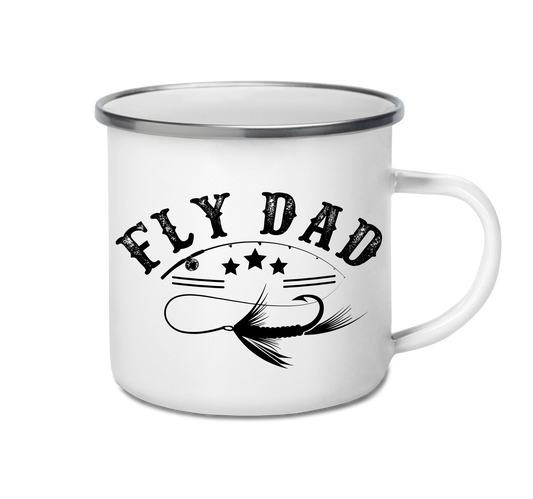 Personalised enamel camping mug – Fly Dad design