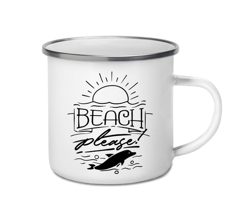 Enamel Mug 12oz 350ml - Beach Please