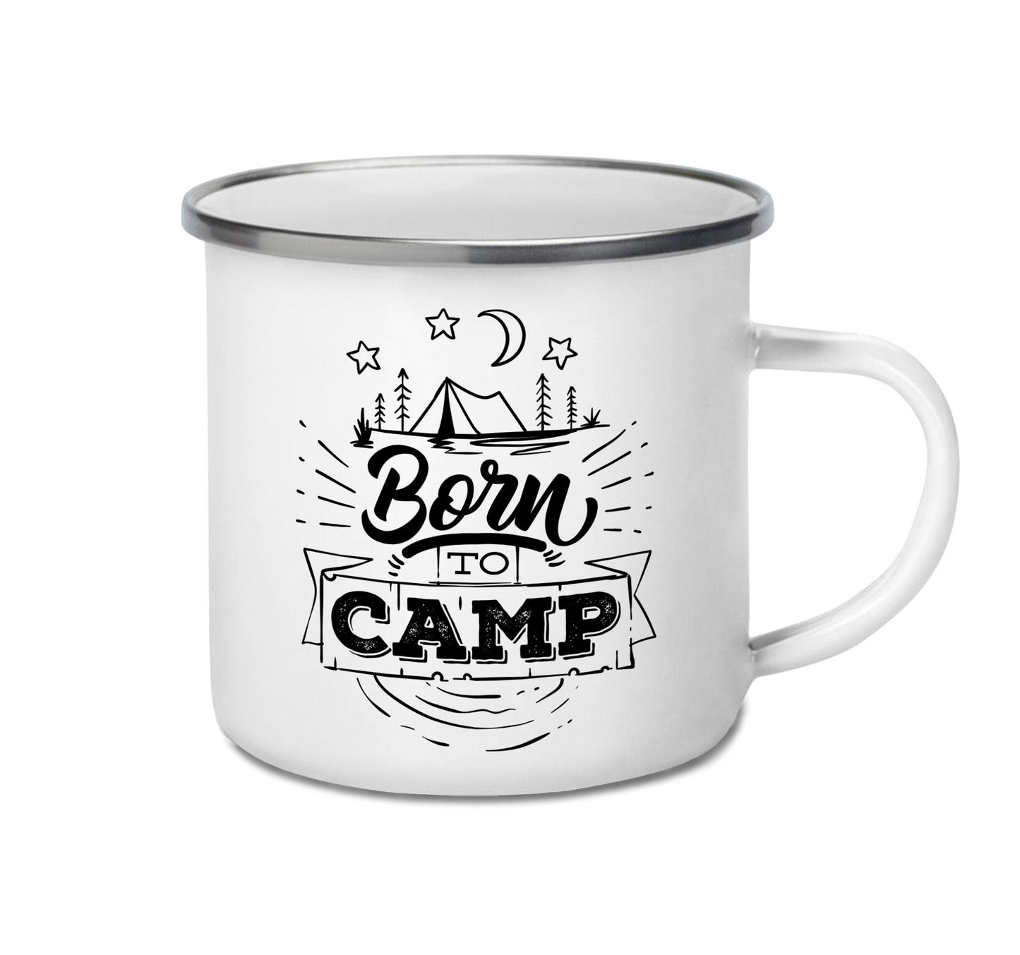 Enamel Mug 12oz 350ml - Born to Camp