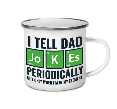 Enamel Mug 12oz 350ml - Dad Jokes