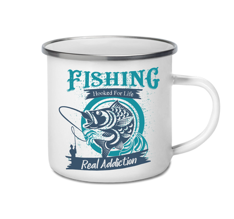 Enamel Mug 12oz 350ml - Hooked For Life