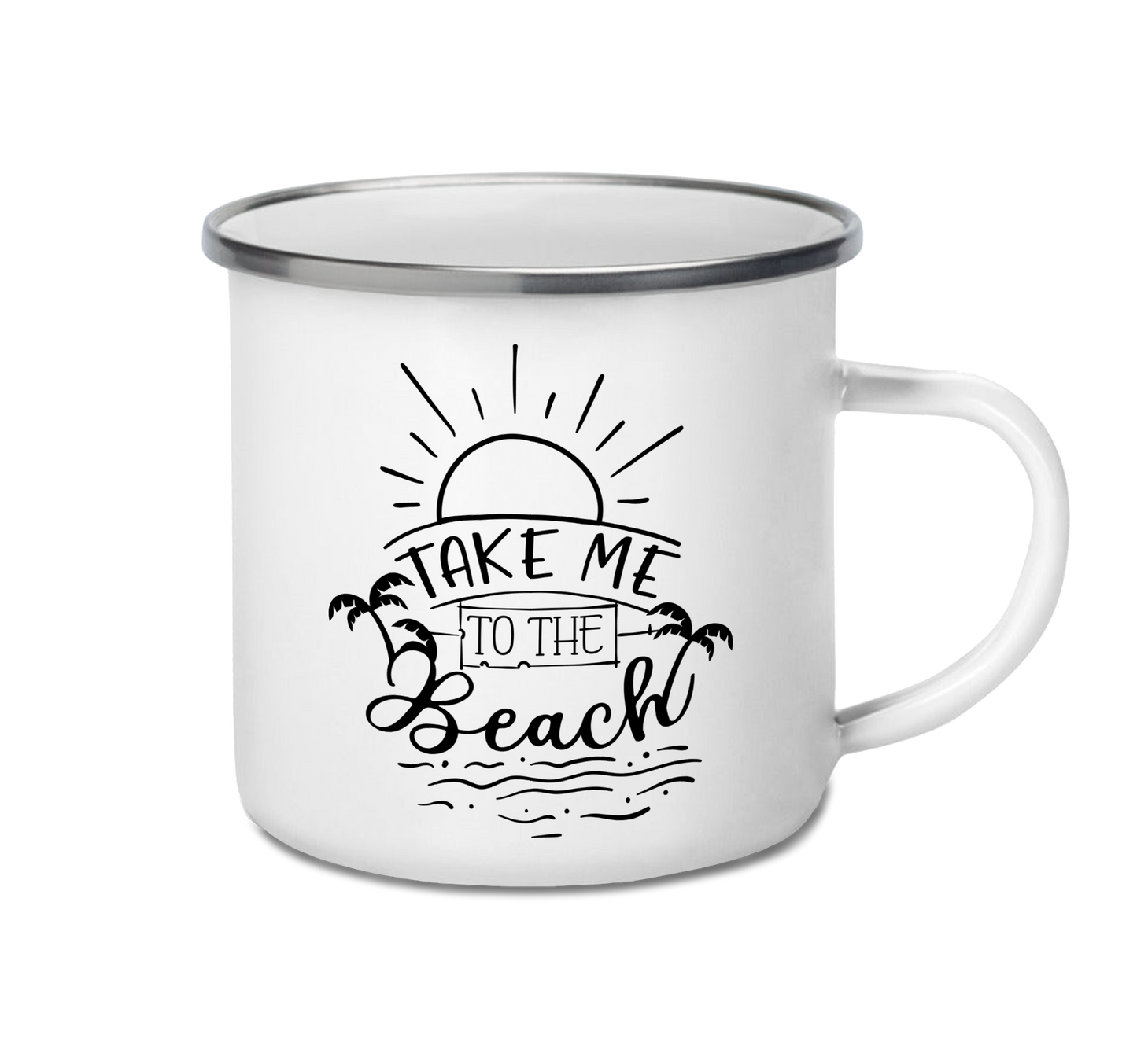 Enamel Mug 12oz 350ml - Take Me To The Beach