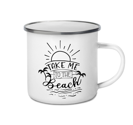 Enamel Mug 12oz 350ml - Take Me To The Beach