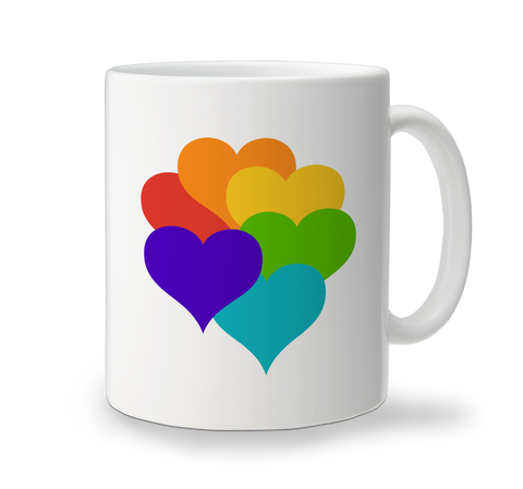 Ceramic Mug - Rainbow Hearts