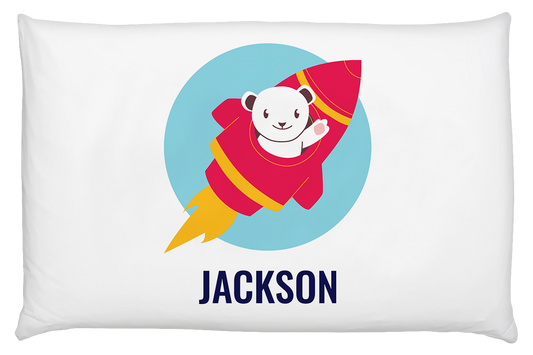 Rocket Name Personalised Pillow Case